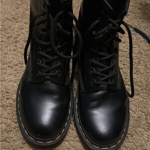Black Authentic Doc Martens Lace-Up Boots Size 8